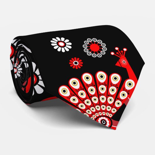 Fazanten Peacock Art Stropdas (Opgerold)