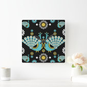 Fazanten Peacock Art Vierkante Klok (Huis)