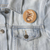 Fazige konijn ronde button 5,7 cm (In situ)