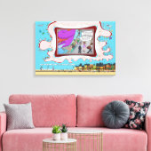 FB-500 | Absurde Visuele Humor 24x16 Canvas Afdruk (Insitu (Woonkamer))