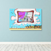 FB-500 | Absurde Visuele Humor 24x16 Canvas Afdruk (Insitu (Houten vloer))