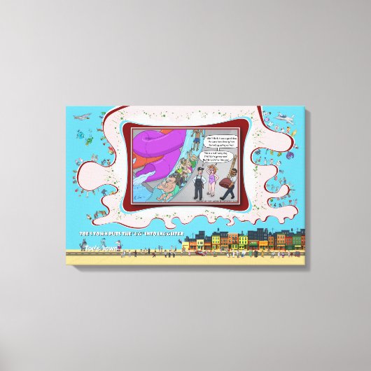 FB-500 | Absurde Visuele Humor 24x16 Canvas Afdruk (Voorkant)