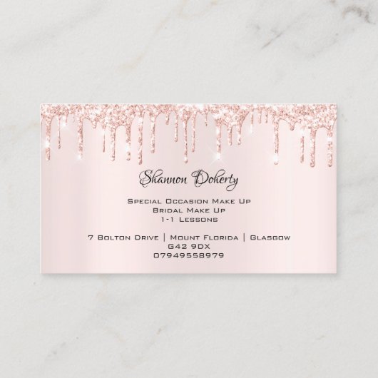 FB Insta Social Lash Roos Gold Drivers Roze Visitekaartje (Achterkant)