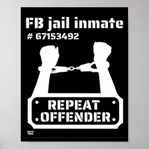 "FB JAIL INMATE" grappige gevangenbewaarneming Poster