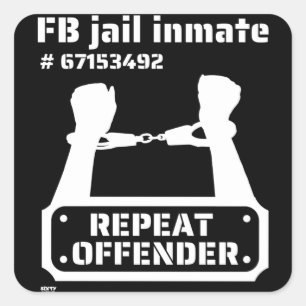 "FB JAIL INMATE" grappige gevangenbewaarneming     Vierkante Sticker