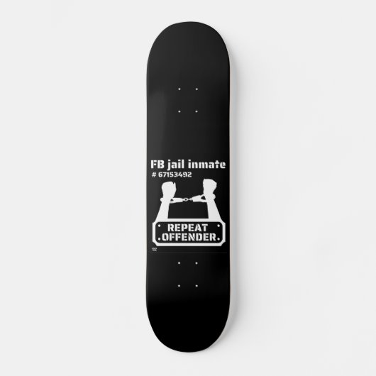 "FB JAIL INMATE" grappige gevangenneming Persoonlijk Skateboard (Voorkant)