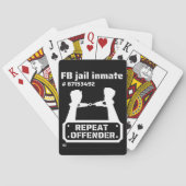 "FB JAIL INMATE" grappige gevangenneming  Pokerkaarten (Achterkant)