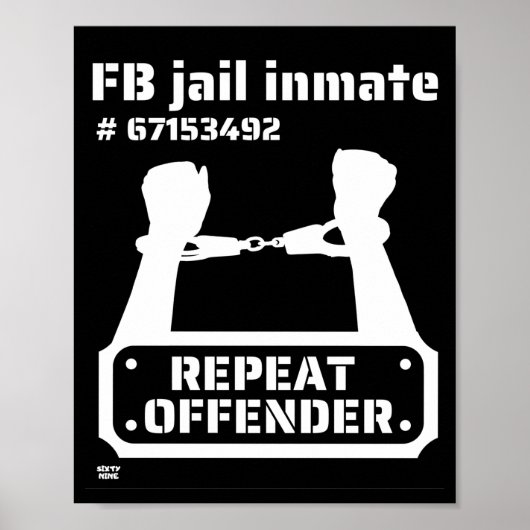 "FB JAIL INMATE" grappige gevangenneming Poster (Voorkant)