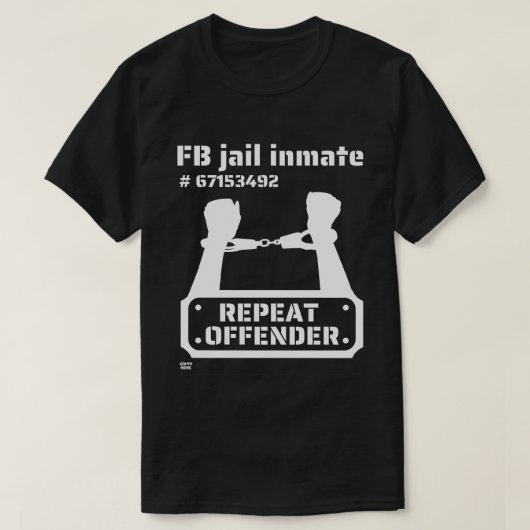 "FB JAIL INMATE" grappige gevangenneming T-shirt (Design voorkant)