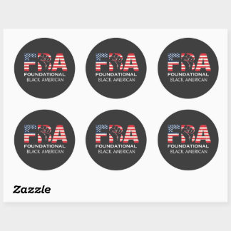 FBA Fundamentele Zwarte Amerikaanse Black Power Vu Ronde Sticker