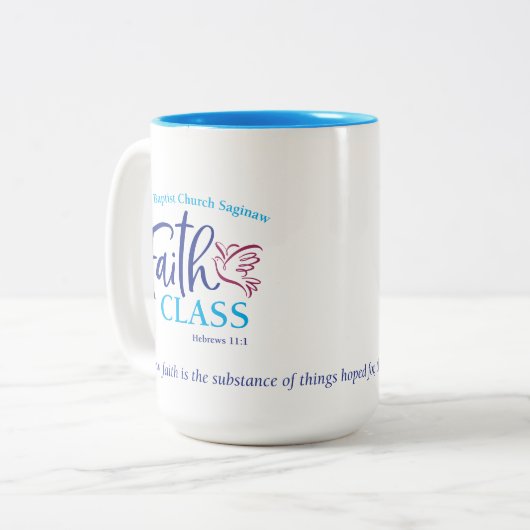 FBC Saginaw Faith Class - 15 oz. Coffee Mok of Cup (Voorkant links)
