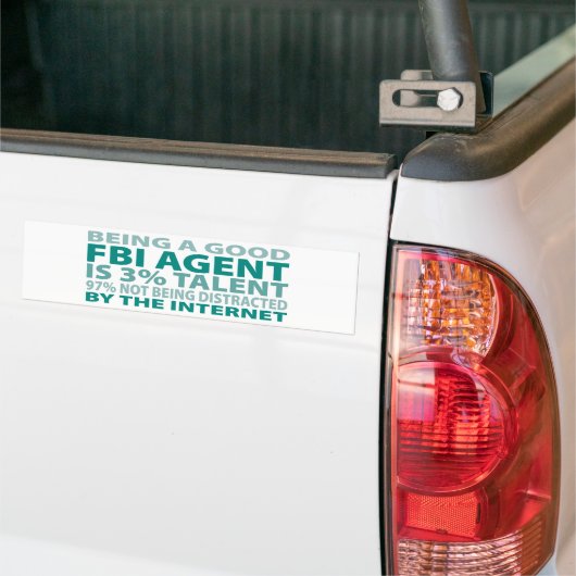 FBI Agent 3% Talent Bumpersticker (Op Truck)