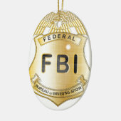 FBI Badge Keramisch Ornament (Links)