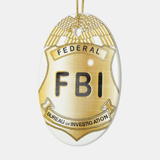 FBI Badge Keramisch Ornament (Links)