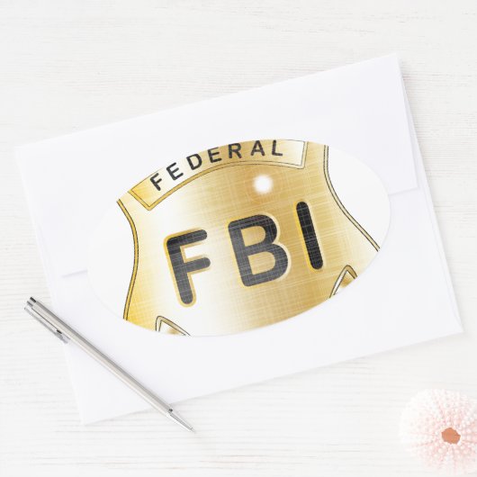 FBI Badge Ovale Sticker (Envelop)