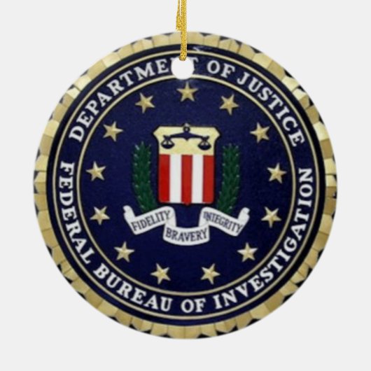 FBI Emblem Keramisch Ornament (Achterkant)