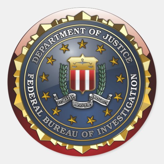 FBI Emblem Ronde Sticker (Voorkant)