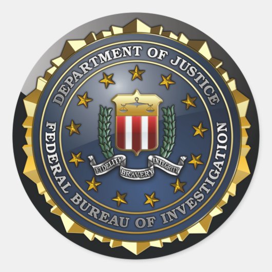FBI Emblem Ronde Sticker (Voorkant)