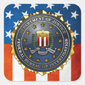 FBI Emblem Vierkante Sticker (Voorkant)