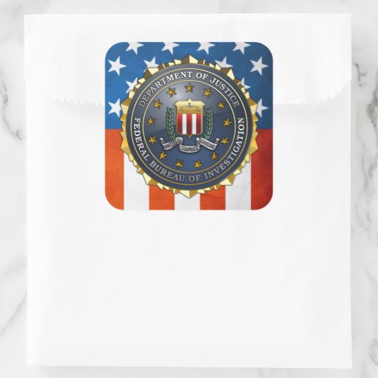 FBI Emblem Vierkante Sticker (Tas)