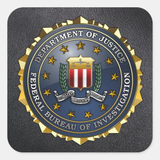 FBI Emblem Vierkante Sticker (Voorkant)