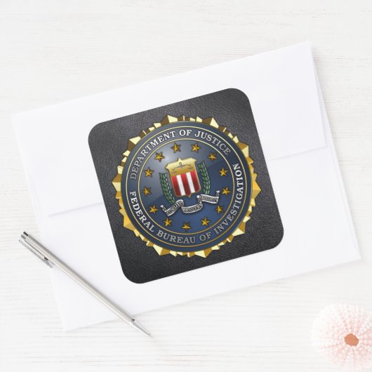 FBI Emblem Vierkante Sticker (Envelop)