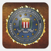 FBI Emblem Vierkante Sticker (Voorkant)