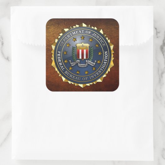 FBI Emblem Vierkante Sticker (Tas)