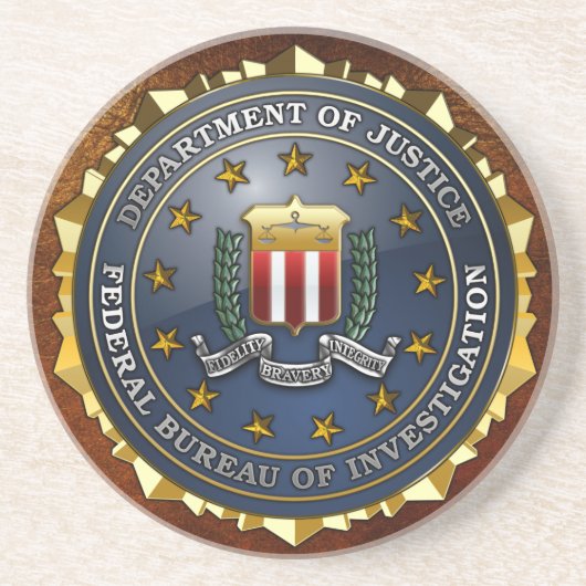 FBI Emblem Zandsteen Onderzetter (Voorkant)