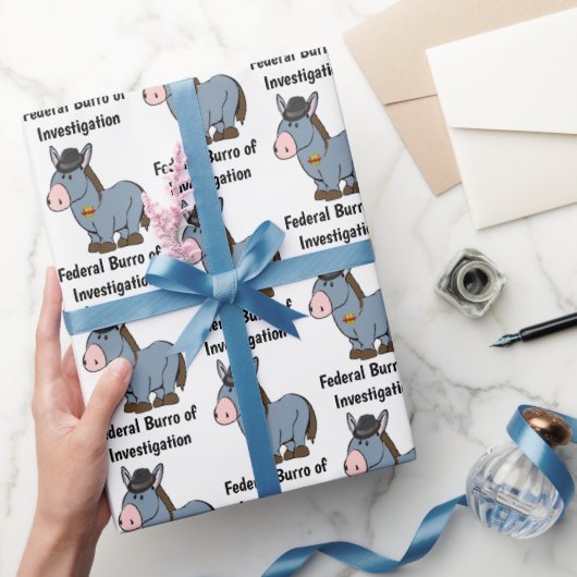 FBI Federal Burro of Investigation Donkey Cartoon Cadeaupapier (Geschenken)