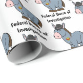 FBI Federal Burro of Investigation Donkey Cartoon Cadeaupapier (Rol Hoek)