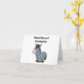 FBI Federal Burro of Investigation Donkey Cartoon Kaart (Gele Bloem)