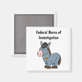 FBI Federal Burro of Investigation Donkey Cartoon Magneet (Voorkant / Achterkant)