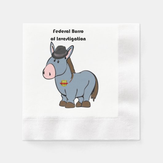 FBI Federal Burro of Investigation Donkey Cartoon Servetten (Voorkant)