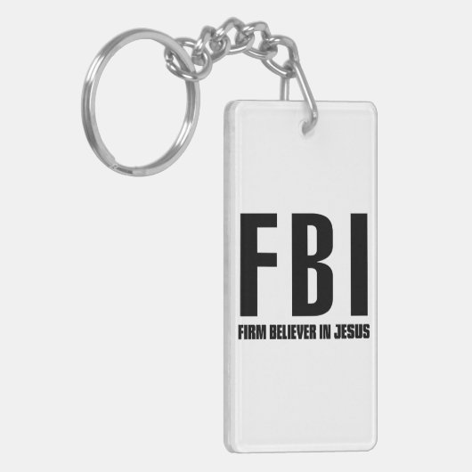 FBI Firm Believer in Jezus Sleutelhanger (Voorkant Links)