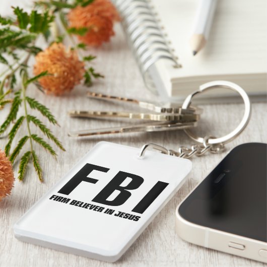 FBI Firm Believer in Jezus Sleutelhanger (Voorkant Rechts)