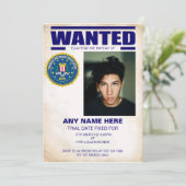 FBI Gezocht Verjaardagsfeestje Kaart (Staand voorkant)