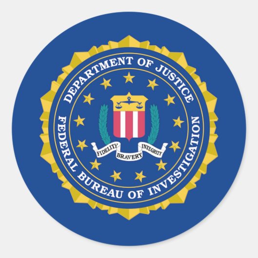 FBI-vlag Ronde Sticker (Voorkant)