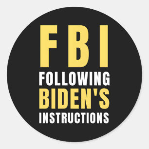 FBI volgt instructies van Biden Ronde Sticker
