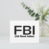 FBI volledig geblust Indiaas Briefkaart (Staand voorkant)