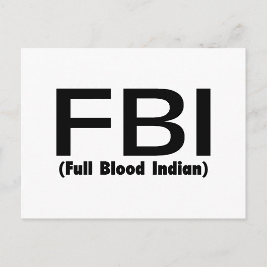 FBI volledig geblust Indiaas Briefkaart (Voorkant)