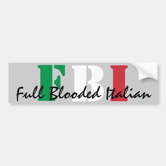 FBI, volledig geblust Italiaans Bumpersticker (Voorkant)
