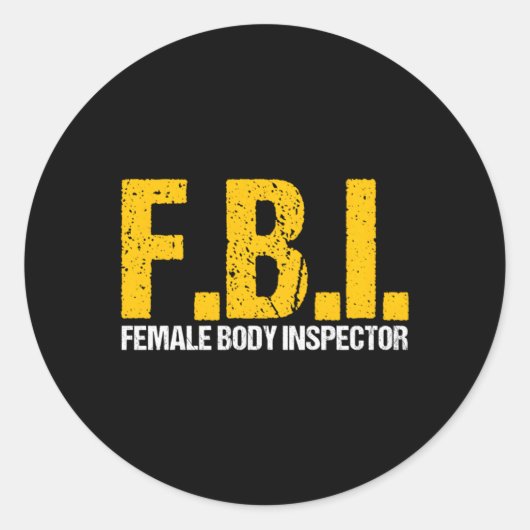 Fbi Vrouw Body Inspector Acronym Novelty Collecto Ronde Sticker (Voorkant)