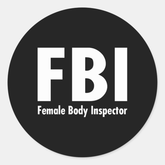 - FBI Vrouw Body Inspector Ronde Sticker (Voorkant)