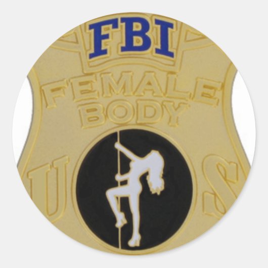 FBI vrouw Body Inspector Ronde Sticker (Voorkant)