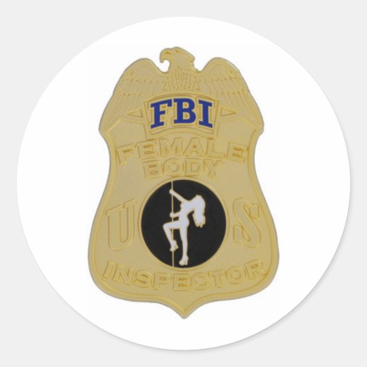 FBI vrouw Body Inspector Ronde Sticker (Voorkant)