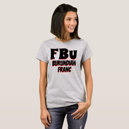 FBu Burundian franc Gray T-shirt (Voorkant volledig)