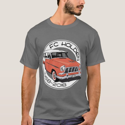 FC Holden — Station Sedan — Rood & wit T-shirt (Voorkant)