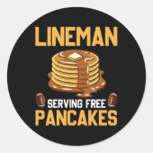 FC Lineman Serving Pancakes Daily Offensive Ronde Sticker (Voorkant)