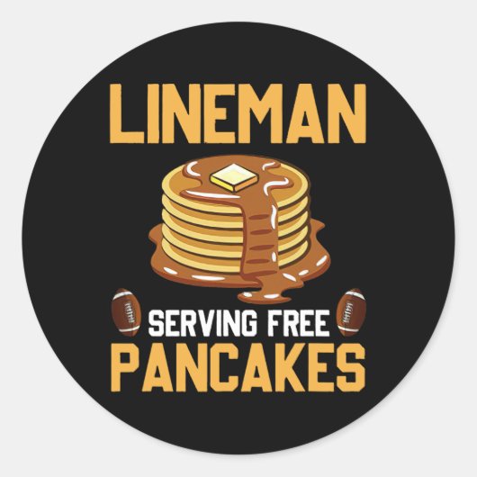 FC Lineman Serving Pancakes Daily Offensive Ronde Sticker (Voorkant)